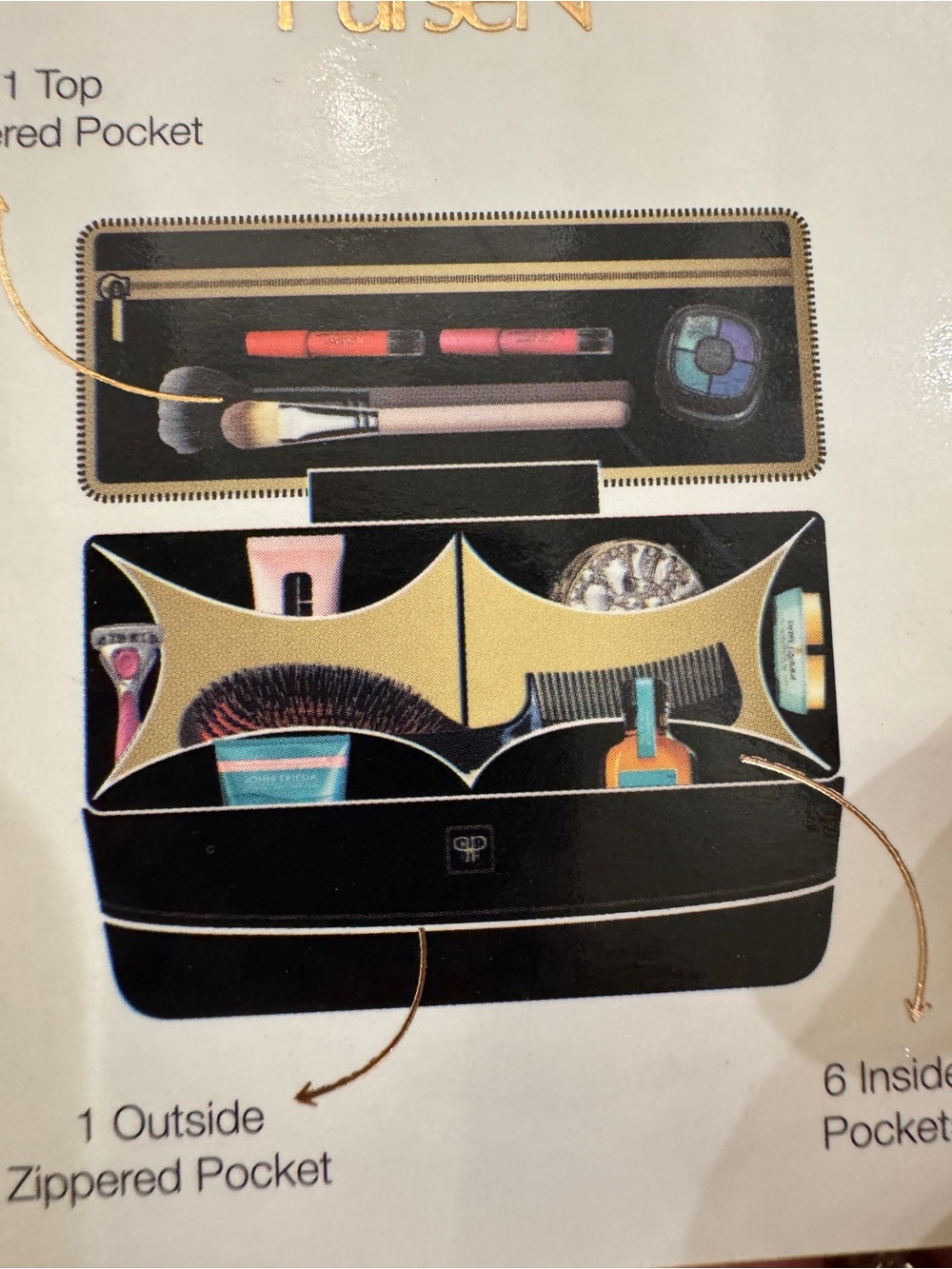 Blue Polka Dot Toiletry Train Case - PurseN - NWT Travel Makeup Organizer - Picture 6 of 13
